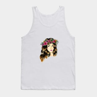 Flower Crown Girl Tank Top